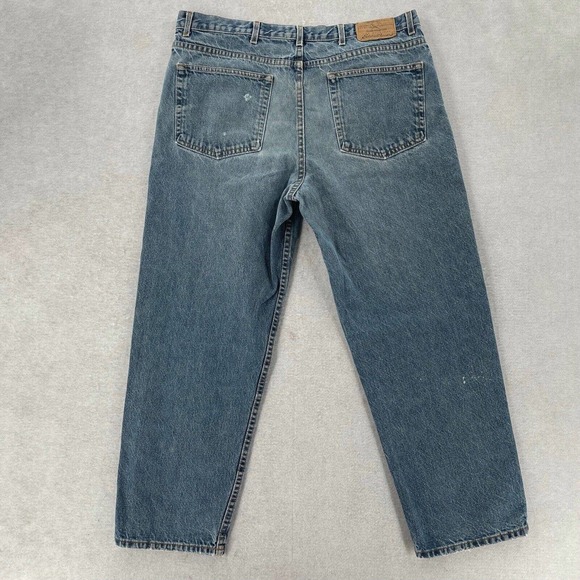 Eddie Bauer Jeans 40x30 Mens Blue Relaxed Fit Tapered Leg Cotton Denim‎ Med Wash - Picture 2 of 14